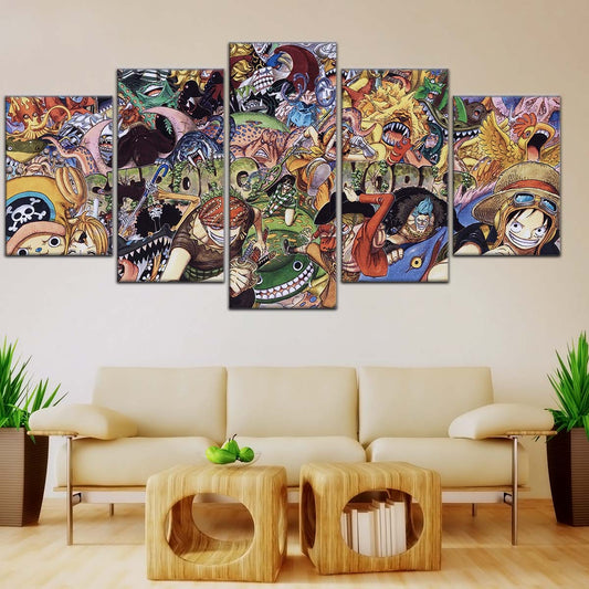 One Piece Wall Art - OP5072 - One Piece Strong World - Monkey D. Luffy - Franky - Sanji - Usopp - Nico Robin - Roronoa Zoro - Brook - Nami - Tony Tony Chopper - One Piece Poster - One Piece Canvas