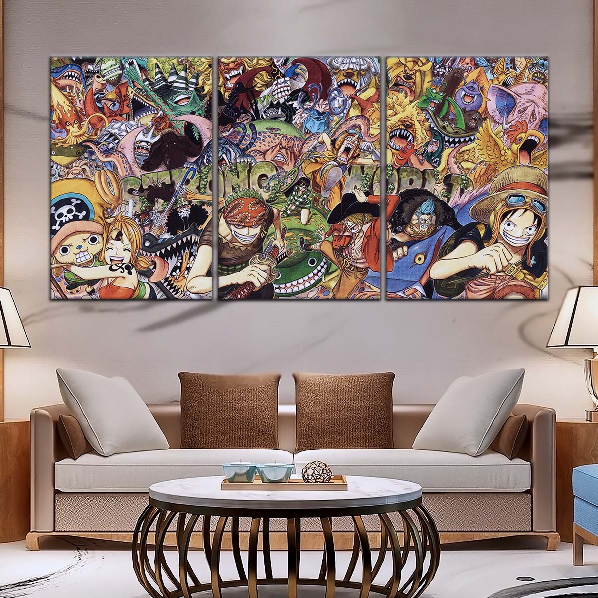 One Piece Wall Art - OP5072 - One Piece Strong World - Monkey D. Luffy - Franky - Sanji - Usopp - Nico Robin - Roronoa Zoro - Brook - Nami - Tony Tony Chopper - One Piece Poster - One Piece Canvas