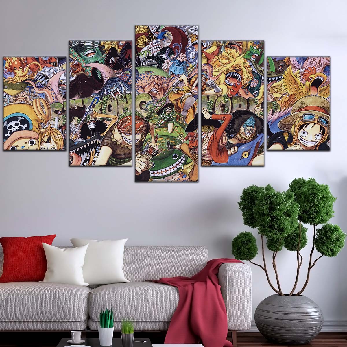 One Piece Wall Art - OP5072 - One Piece Strong World - Monkey D. Luffy - Franky - Sanji - Usopp - Nico Robin - Roronoa Zoro - Brook - Nami - Tony Tony Chopper - One Piece Poster - One Piece Canvas