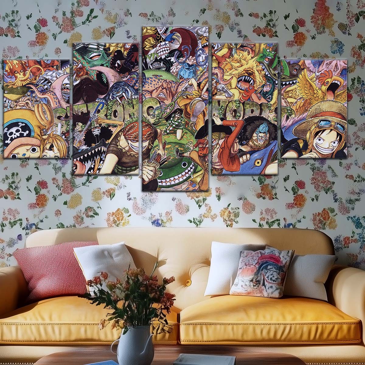 One Piece Wall Art - OP5072 - One Piece Strong World - Monkey D. Luffy - Franky - Sanji - Usopp - Nico Robin - Roronoa Zoro - Brook - Nami - Tony Tony Chopper - One Piece Poster - One Piece Canvas
