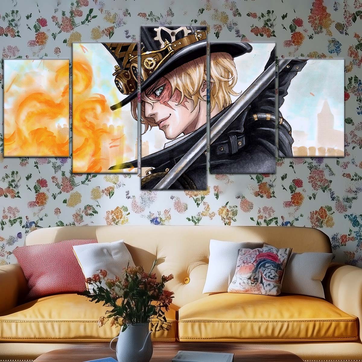 One Piece Wall Art - OP5083 - Sabo Blaze - One Piece Poster - One Piece Canvas