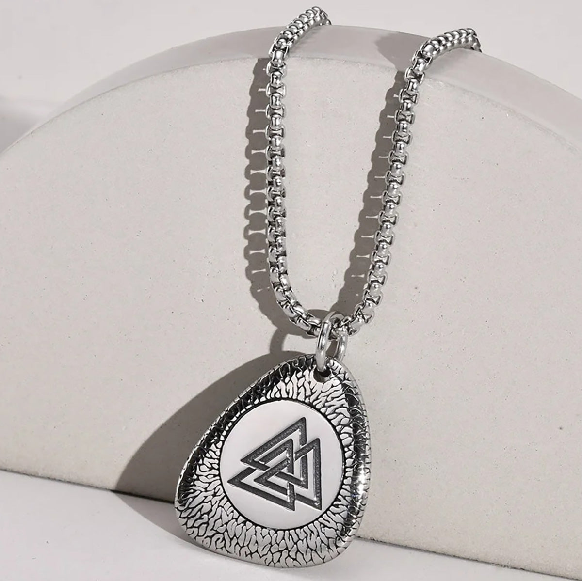 Viking - Rock Punk Norse Viking Amulet Necklaces for Men, Retro Stainless Steel Nordic Rune Talisman Pendant Jewelry Gifts for Male