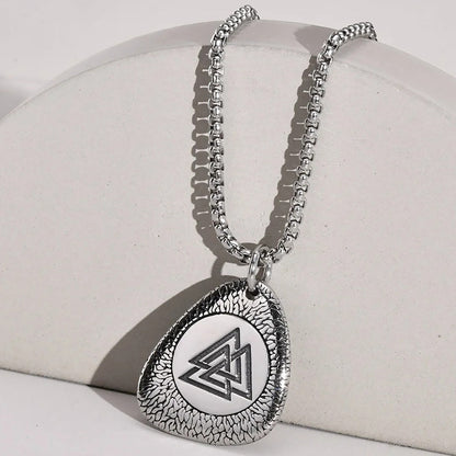 Viking - Rock Punk Norse Viking Amulet Necklaces for Men, Retro Stainless Steel Nordic Rune Talisman Pendant Jewelry Gifts for Male