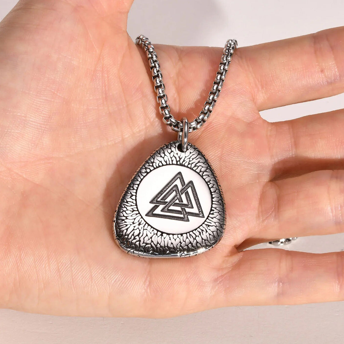 Viking - Rock Punk Norse Viking Amulet Necklaces for Men, Retro Stainless Steel Nordic Rune Talisman Pendant Jewelry Gifts for Male
