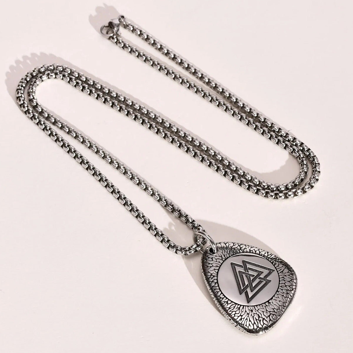 Viking - Rock Punk Norse Viking Amulet Necklaces for Men, Retro Stainless Steel Nordic Rune Talisman Pendant Jewelry Gifts for Male