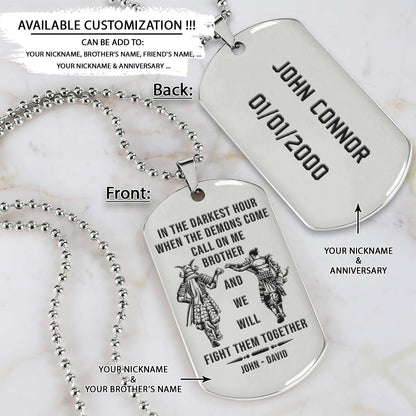 Samurai Dog Tag - Call On Me Brother - Bushido - Katana - Ronin - Miyamoto Musashi - Samurai Necklace - Engrave Dog Tag