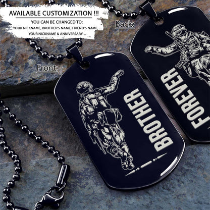 Soldier Dog Tag - Brother Forever - Army - Navy - Marines - Air Force - Soldier Necklace - Engrave Dog Tag
