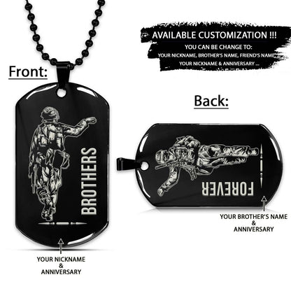 Soldier Dog Tag - Brothers Forever - Army - Navy - Marines - Air Force - Soldier Necklace - Engrave Dog Tag