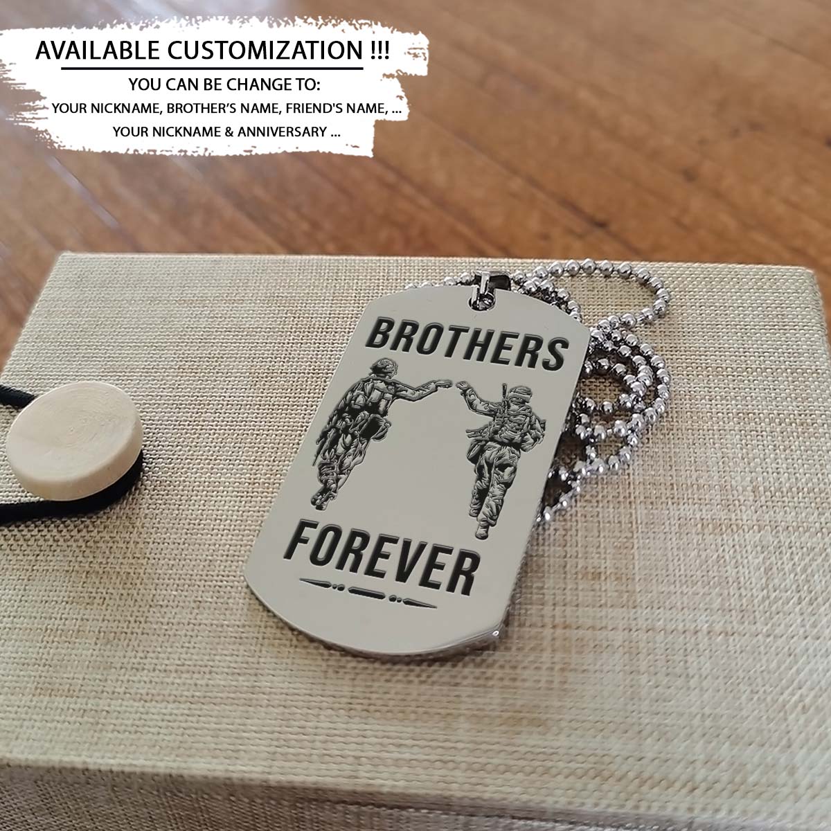 Soldier Dog Tag - Brothers Forever - Call On Me Brother - Army - Navy - Marines - Air Force - Soldier Necklace - Engrave Dog Tag