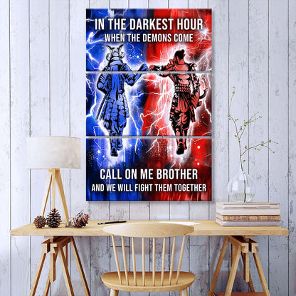 Samurai - 3 Piece Wall Art - SA099 - Call On me Brother - Bushido - Katana - Ronin - Miyamoto Musashi - Samurai Canvas