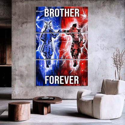 Samurai - 3 Piece Wall Art - SA100 - Brother Forever - Bushido - Katana - Ronin - Miyamoto Musashi - Samurai Canvas