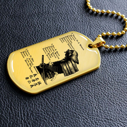 Samurai - SADL001 - 7 5 3 CODE - Bushido - Katana - Ronin - Miyamoto Musashi - Samurai Dog Tag - Military Ball Chain - Luxury Dog Tag