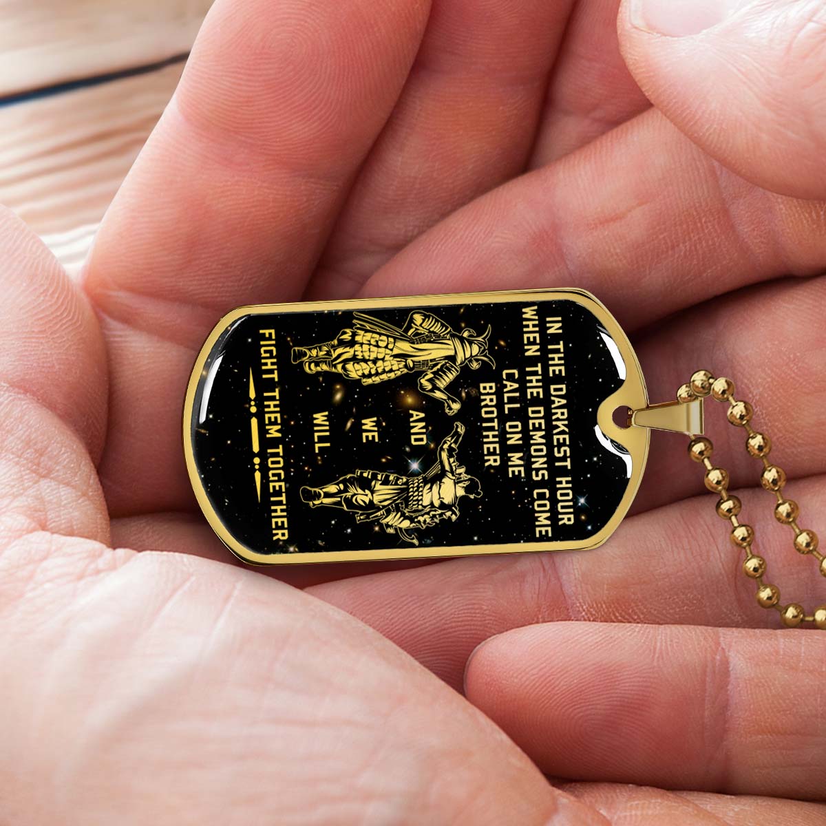 Samurai - SADL003 - Call On me Brother - Bushido - Katana - Ronin - Miyamoto Musashi - Samurai Dog Tag - Military Ball Chain - Luxury Dog Tag