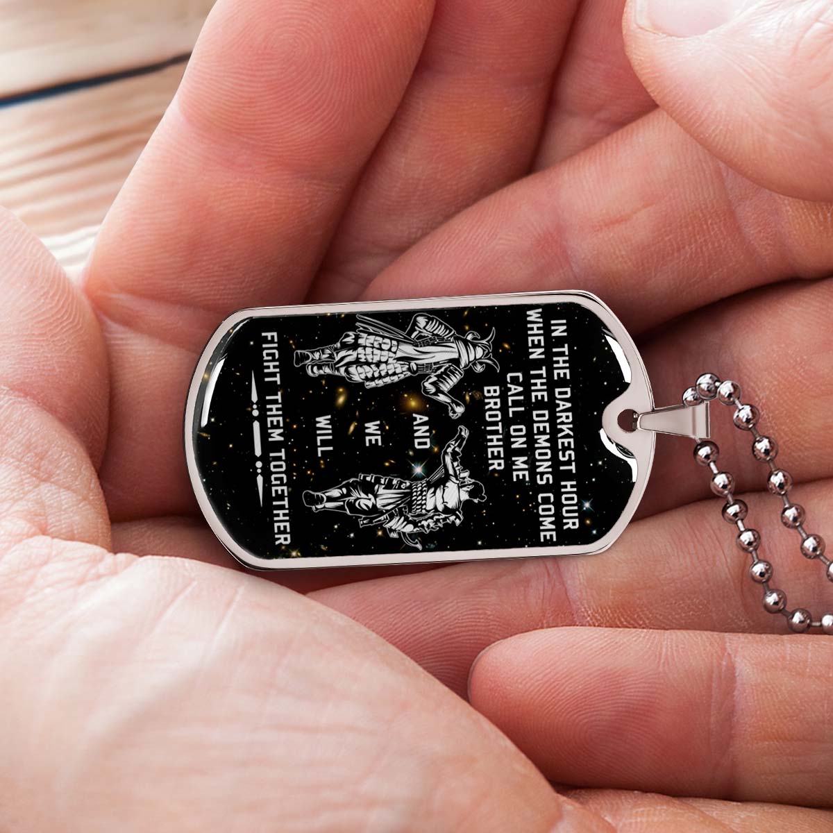 Samurai - SADL003 - Call On me Brother - Bushido - Katana - Ronin - Miyamoto Musashi - Samurai Dog Tag - Military Ball Chain - Luxury Dog Tag