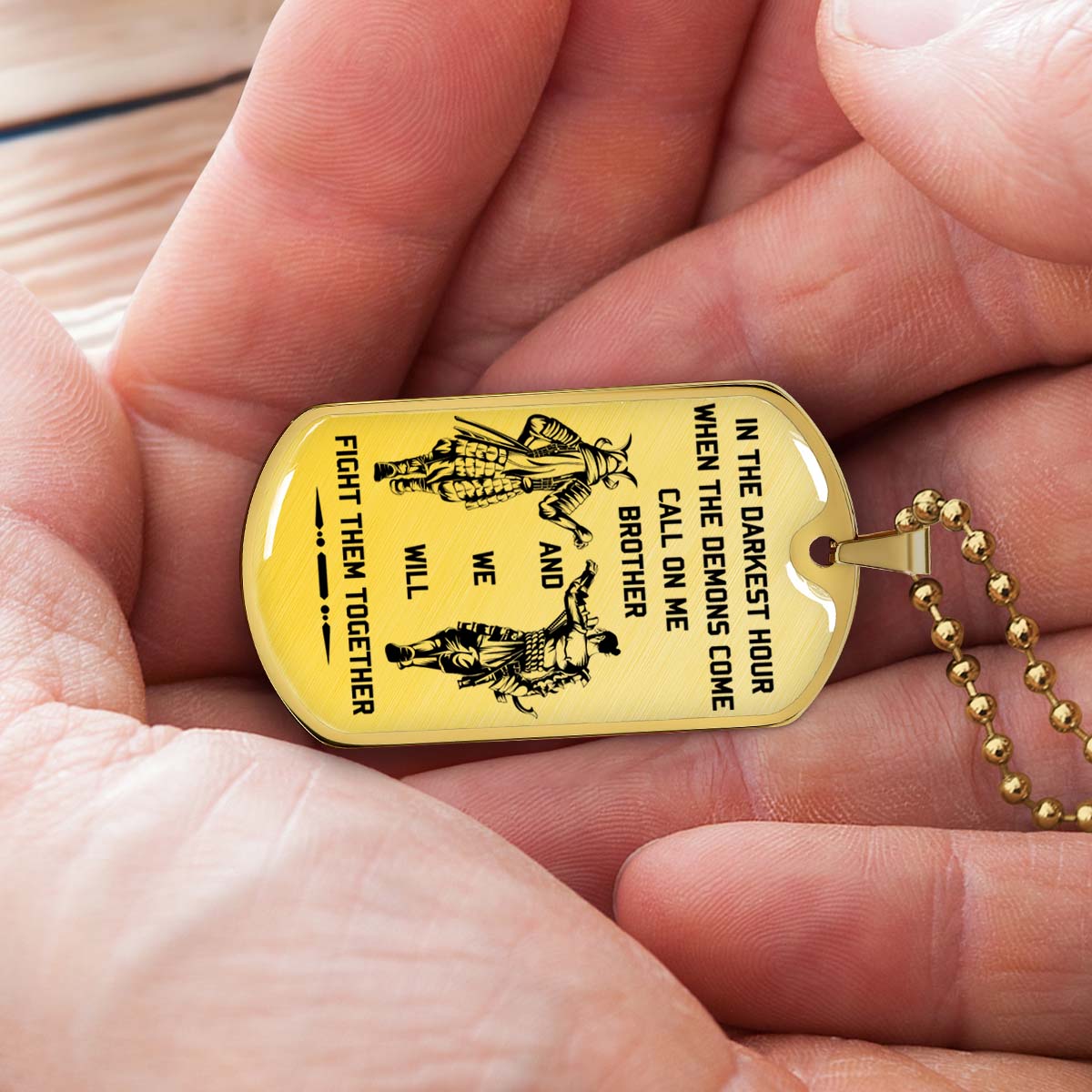 Samurai - SADL004 - Call On me Brother - Bushido - Katana - Ronin - Miyamoto Musashi - Samurai Dog Tag - Military Ball Chain - Luxury Dog Tag