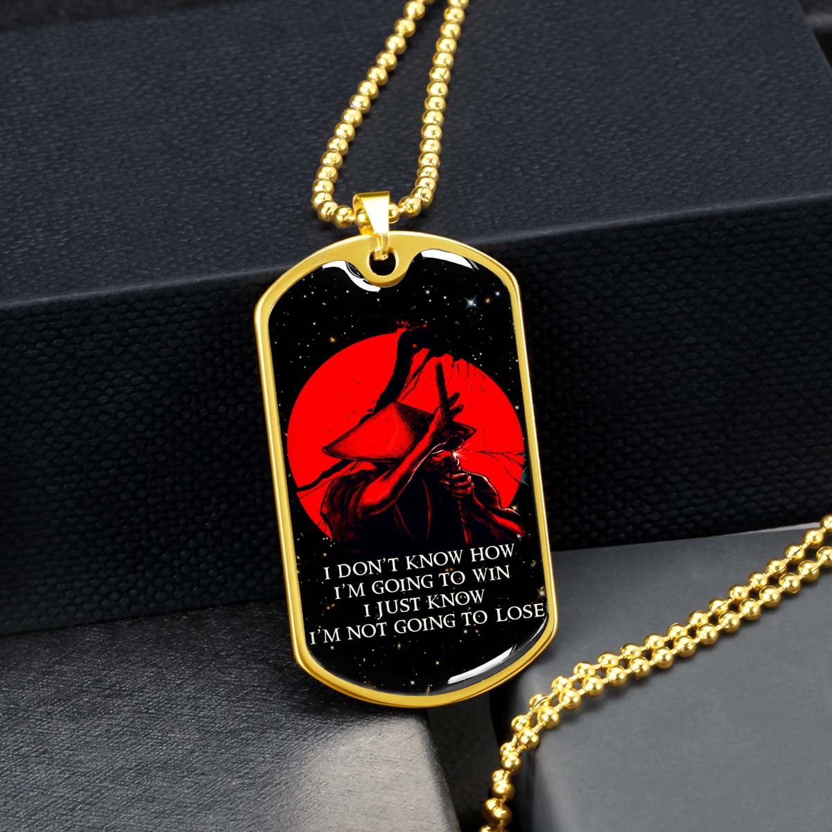 Samurai - SADL010 - I'm Not Going To Lose - Bushido - Katana - Ronin - Miyamoto Musashi - Samurai Dog Tag - Military Ball Chain - Luxury Dog Tag