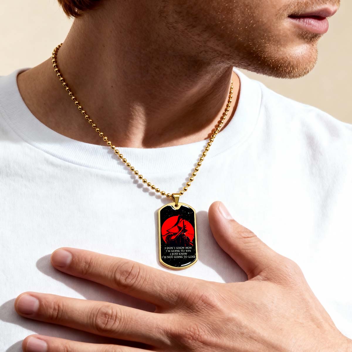 Samurai - SADL010 - I'm Not Going To Lose - Bushido - Katana - Ronin - Miyamoto Musashi - Samurai Dog Tag - Military Ball Chain - Luxury Dog Tag