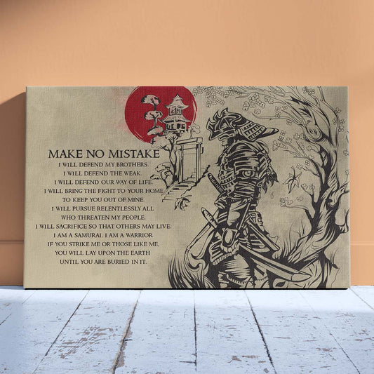 Samurai Wall Art - Samurai Poster - Samurai Canvas - Make No Mistake - SA062 - Horizontal Poster - Horizontal Canvas
