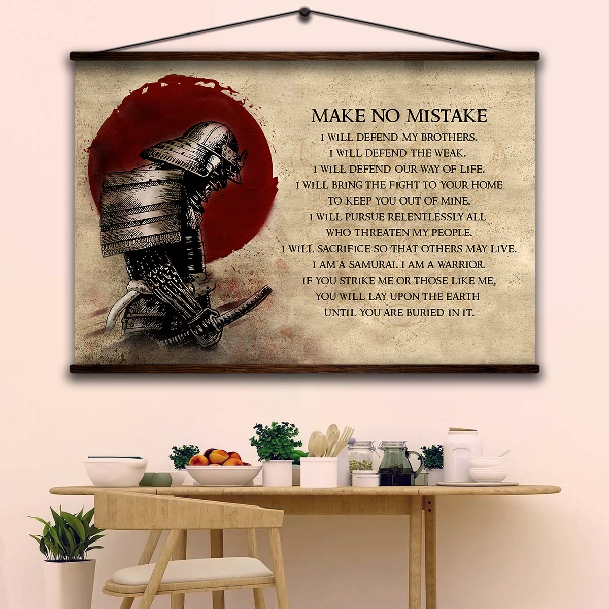 Samurai Wall Art - Samurai Poster - Samurai Canvas - Make No Mistake - SA094 - Horizontal Poster - Horizontal Canvas