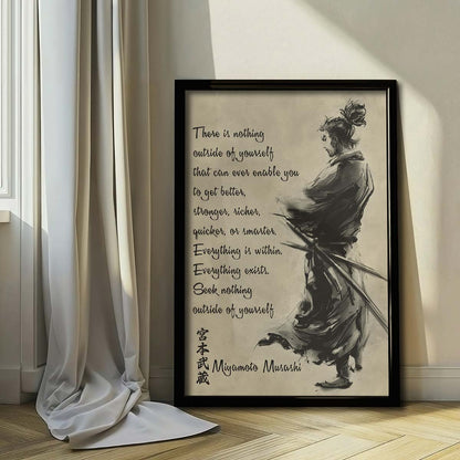 Samurai Wall Art - Samurai Poster - Samurai Canvas - Outside Of Yourself - SA054 - Vertical Poster - Vertical Canvas