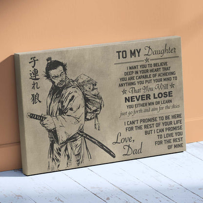 Samurai Wall Art - Samurai Poster - Samurai Canvas - To My Daughter - SA042 - Horizontal Poster - Horizontal Canvas