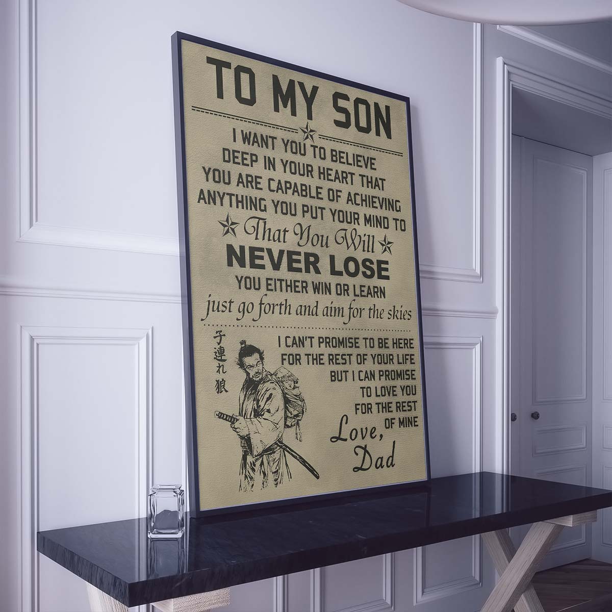Samurai Wall Art - Samurai Poster - Samurai Canvas - To My Son - SA039 - Vertical Poster - Vertical Canvas