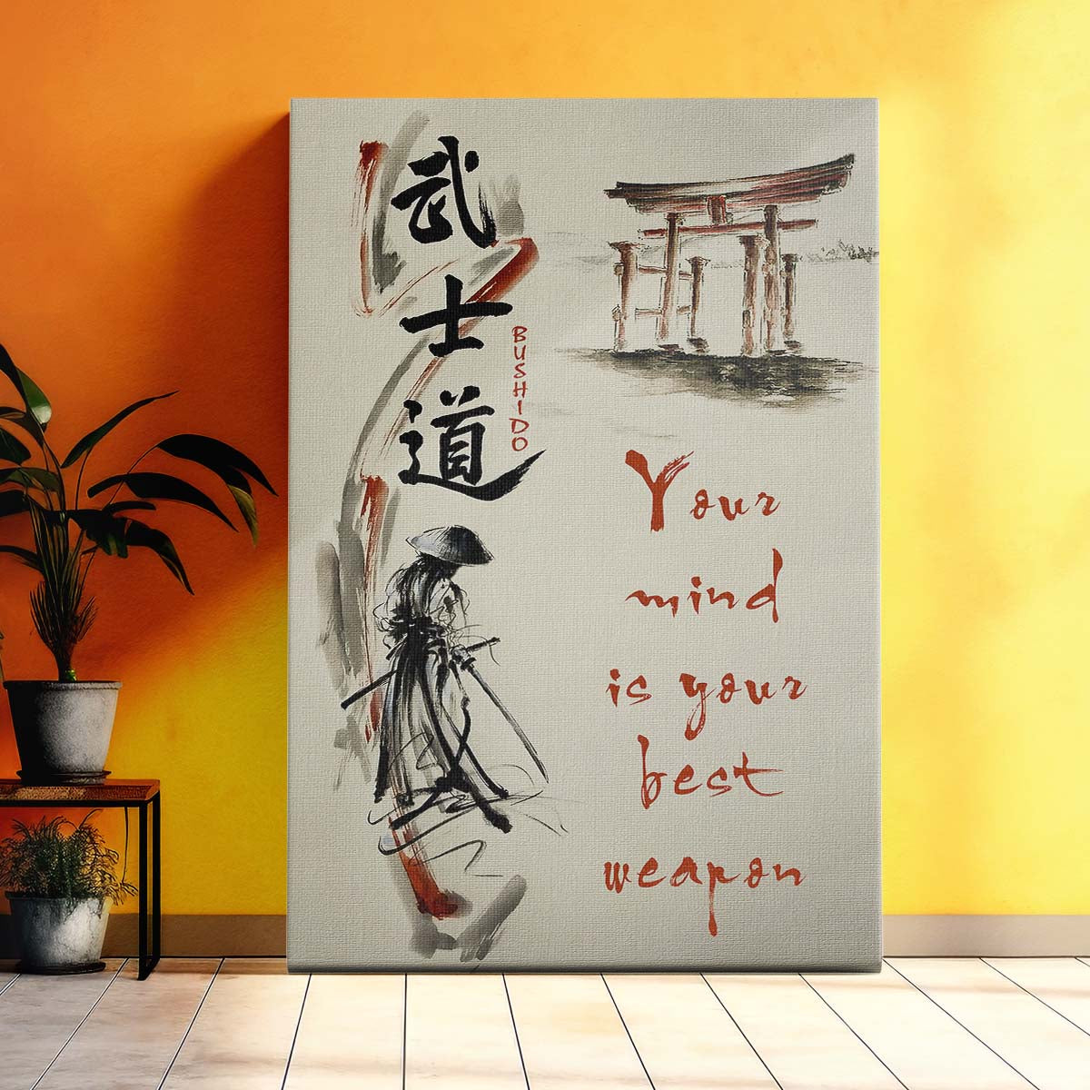 Samurai Wall Art - Samurai Poster - Samurai Canvas - Your Mind Is Your Best Weapon - SA076 - Vertical Poster - Vertical Canvas