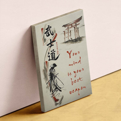Samurai Wall Art - Samurai Poster - Samurai Canvas - Your Mind Is Your Best Weapon - SA076 - Vertical Poster - Vertical Canvas