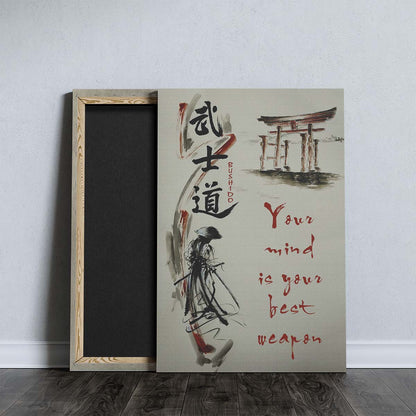 Samurai Wall Art - Samurai Poster - Samurai Canvas - Your Mind Is Your Best Weapon - SA076 - Vertical Poster - Vertical Canvas