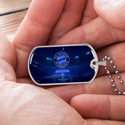 Soccer Dog Tag Necklace - SCD003 - FC Bayern Munich - UEFA Champions League - Military Ball Chain