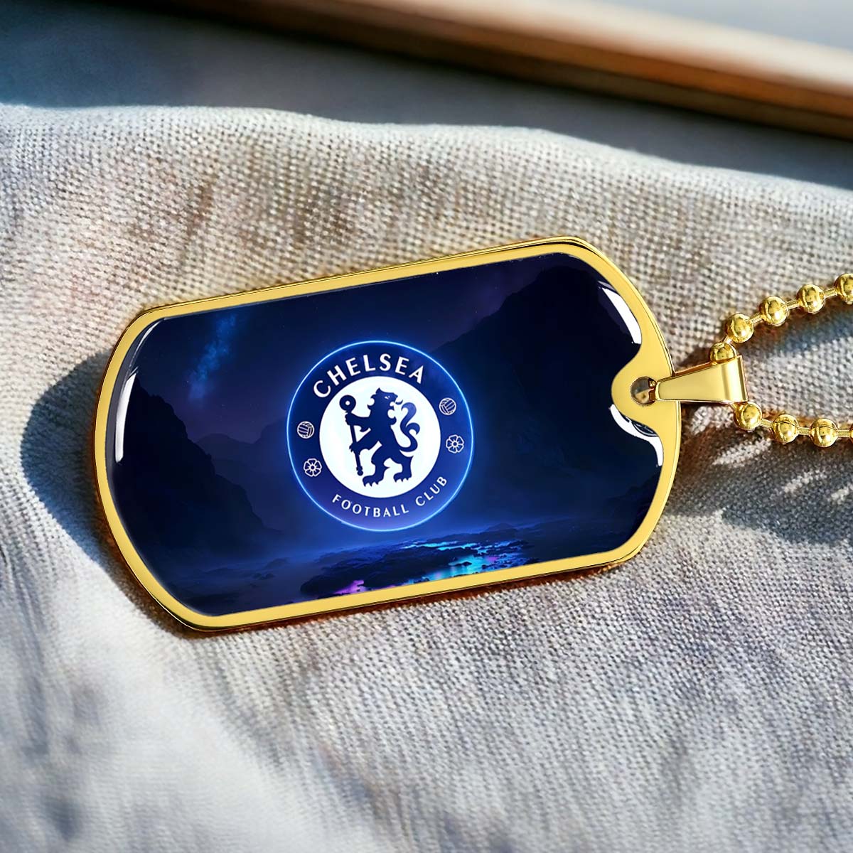 Soccer - SCD004 - Chelsea FC - Football Club - Soccer Dog Tag - Military Ball Chain - Luxury Dog Tag