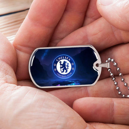 Soccer - SCD004 - Chelsea FC - Football Club - Soccer Dog Tag - Military Ball Chain - Luxury Dog Tag