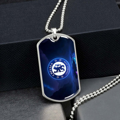Soccer - SCD004 - Chelsea FC - Football Club - Soccer Dog Tag - Military Ball Chain - Luxury Dog Tag