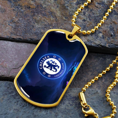Soccer - SCD004 - Chelsea FC - Football Club - Soccer Dog Tag - Military Ball Chain - Luxury Dog Tag