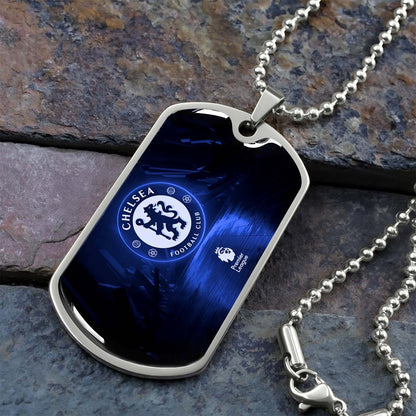 Soccer - SCD005 - Chelsea FC - Football Club - Soccer Dog Tag - Military Ball Chain - Luxury Dog Tag