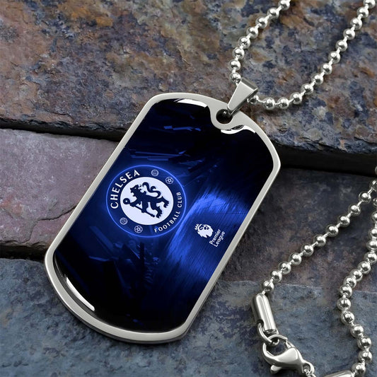 Soccer - SCD005 - Chelsea FC - Football Club - Soccer Dog Tag - Military Ball Chain - Luxury Dog Tag