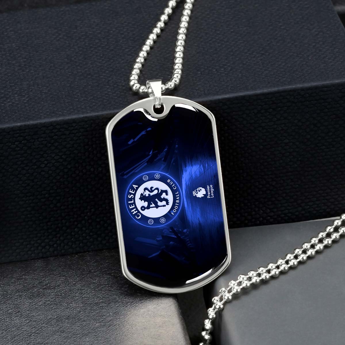 Soccer - SCD005 - Chelsea FC - Football Club - Soccer Dog Tag - Military Ball Chain - Luxury Dog Tag