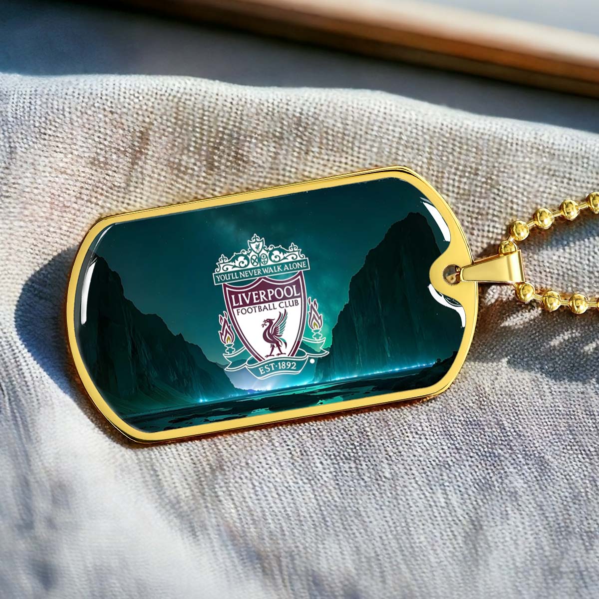 Soccer - SCD006 - You Never Walk Alone - Liverpool FC - Football Club - Soccer Dog Tag - Military Ball Chain - Luxury Dog Tag