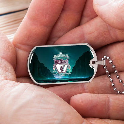 Soccer Dog Tag Necklace - SCD006 - You Never Walk Alone - Liverpool FC - Football Club - Military Ball Chain