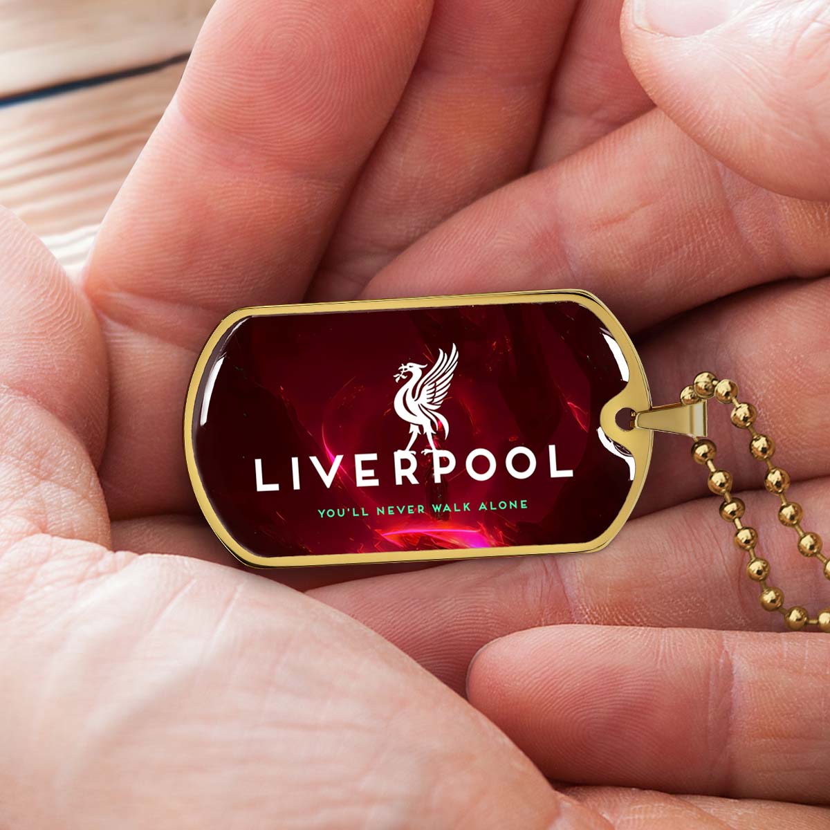 Soccer - SCD007 - You Never Walk Alone - Liverpool FC - Football Club - Soccer Dog Tag - Military Ball Chain - Luxury Dog Tag