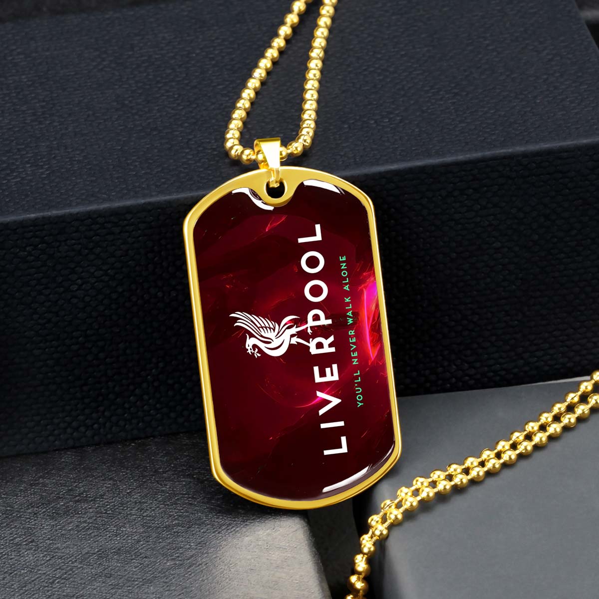 Soccer - SCD007 - You Never Walk Alone - Liverpool FC - Football Club - Soccer Dog Tag - Military Ball Chain - Luxury Dog Tag
