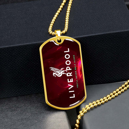 Soccer - SCD007 - You Never Walk Alone - Liverpool FC - Football Club - Soccer Dog Tag - Military Ball Chain - Luxury Dog Tag