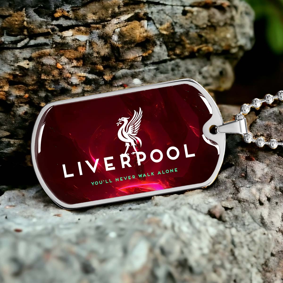 Soccer - SCD007 - You Never Walk Alone - Liverpool FC - Football Club - Soccer Dog Tag - Military Ball Chain - Luxury Dog Tag