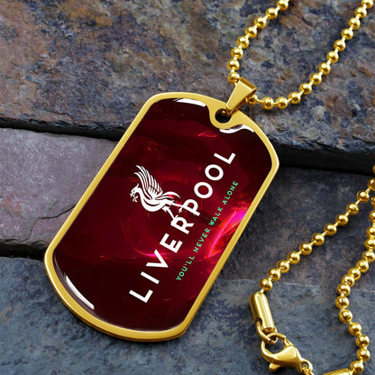 Soccer - SCD007 - You Never Walk Alone - Liverpool FC - Football Club - Soccer Dog Tag - Military Ball Chain - Luxury Dog Tag