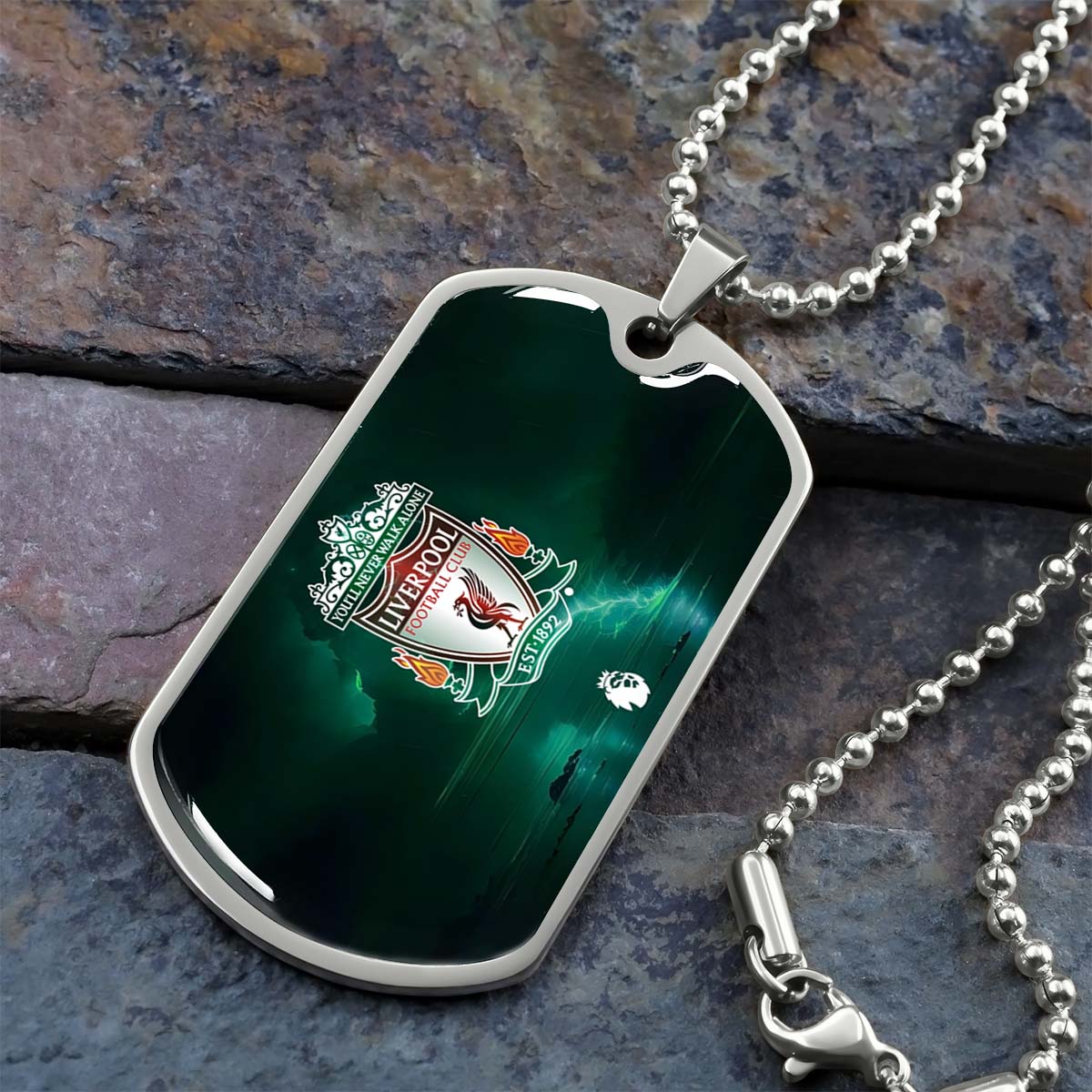 Soccer - SCD008 - You Never Walk Alone - Liverpool FC - Football Club - Soccer Dog Tag - Military Ball Chain - Luxury Dog Tag