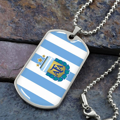 Soccer - SCD009 - Argentina - National Football Team - Soccer Dog Tag - Military Ball Chain - Luxury Dog Tag
