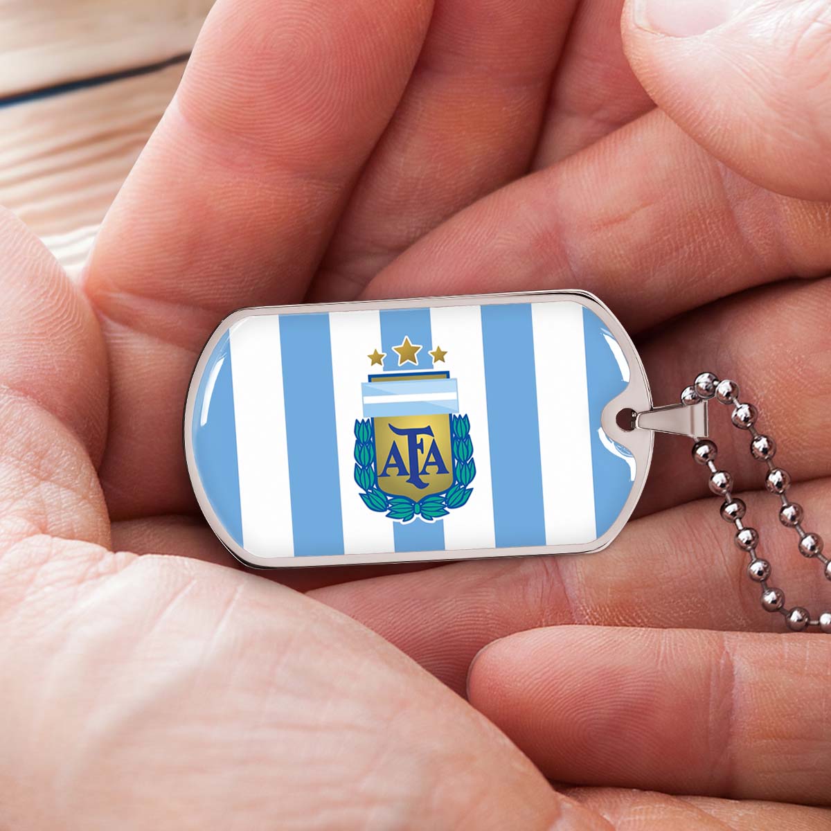 Soccer - SCD009 - Argentina - National Football Team - Soccer Dog Tag - Military Ball Chain - Luxury Dog Tag