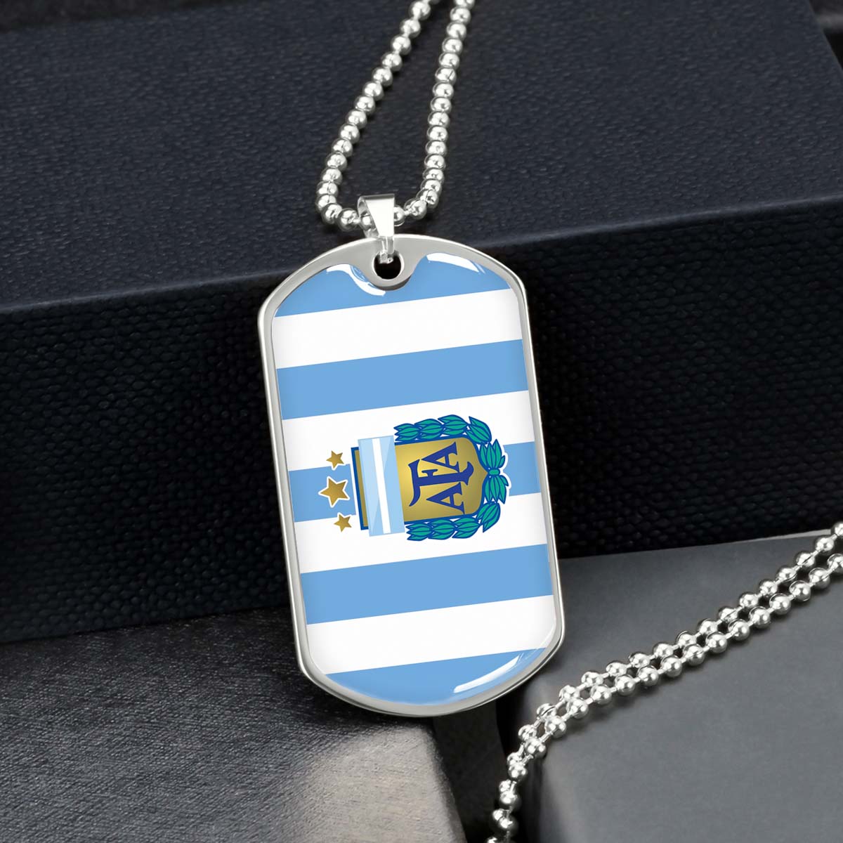 Soccer - SCD009 - Argentina - National Football Team - Soccer Dog Tag - Military Ball Chain - Luxury Dog Tag
