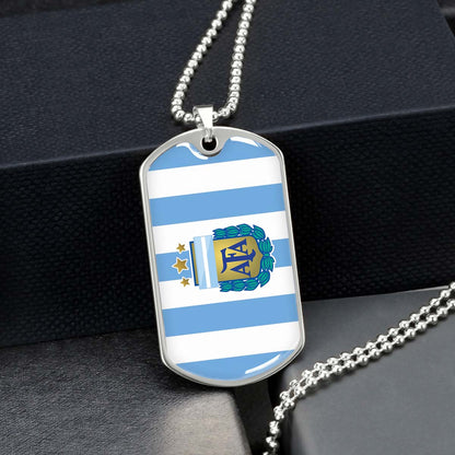 Soccer - SCD009 - Argentina - National Football Team - Soccer Dog Tag - Military Ball Chain - Luxury Dog Tag