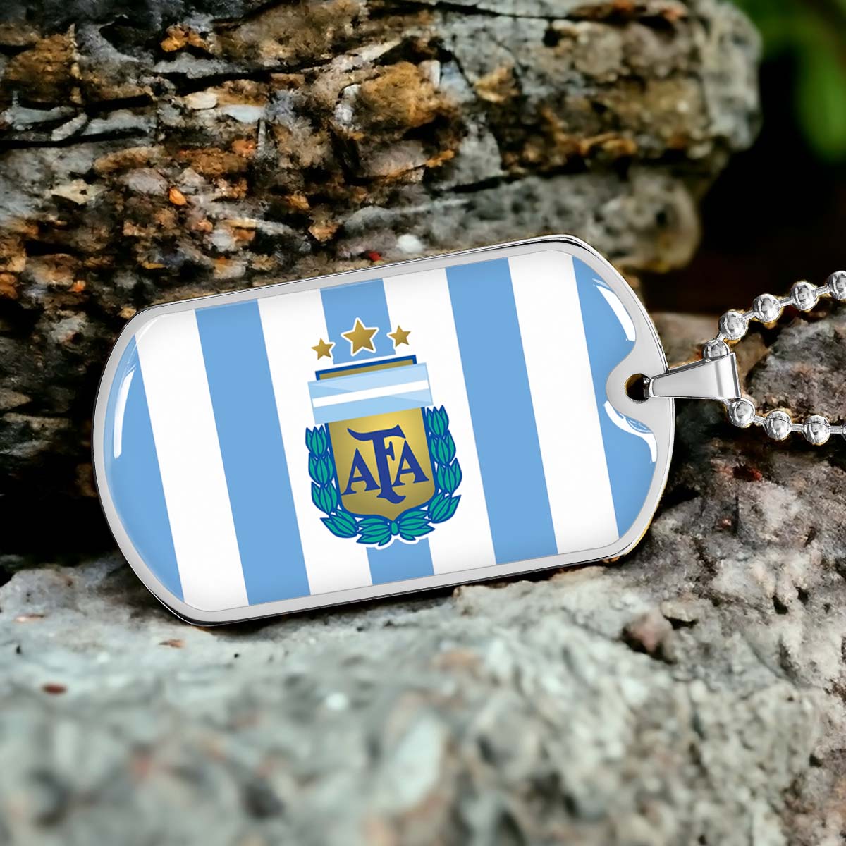 Soccer - SCD009 - Argentina - National Football Team - Soccer Dog Tag - Military Ball Chain - Luxury Dog Tag